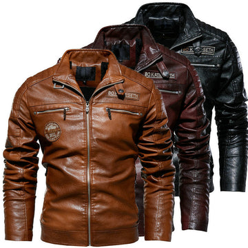Espnman Men's Leather Jacket